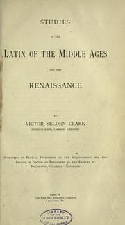 Tapa de Studies in the Latin of the Middle Ages and the Renaissance