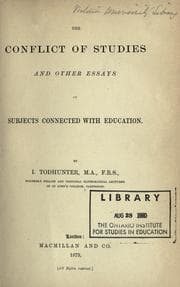 Tapa de The conflict of studies and other essays on subjects connected with education
