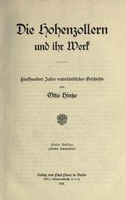 Tapa de Die Hohenzollern und ihr Werk
