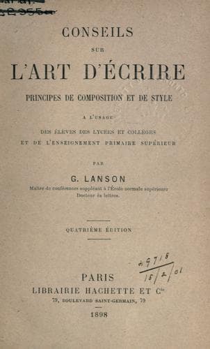 Tapa de Conseils sur l'art d'écrire