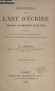 Tapa de Conseils sur l'art d'écrire