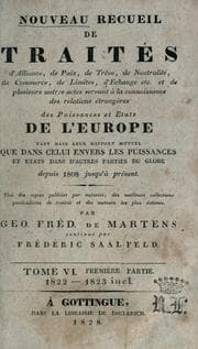Tapa de Nouveau recueil de traités d'alliance, de paix, de trève... et de plusieurs autres actes servant à la connaissance des relations étrangères des puissances... de l'Europe... depuis 1808 jusqu'à présent