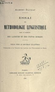 Tapa de Essai de méthodologie linguistique dans le domaine des langues et des patois romans