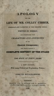 Tapa de An apology for the life of Mr. Colley Cibber, comedian and patentee of the Theatre Royal