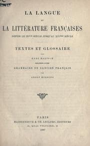Tapa de La langue et la littérature françaises depuis le 9ème siècle jusqu'au 14ème siècle