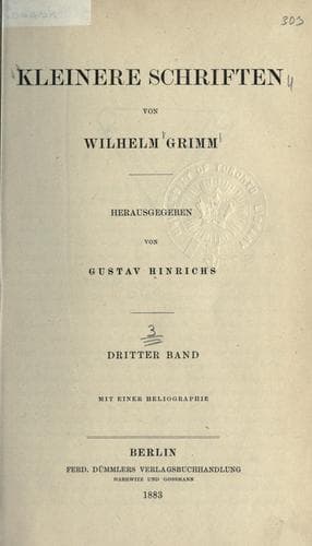 Tapa de Kleinere Schriften