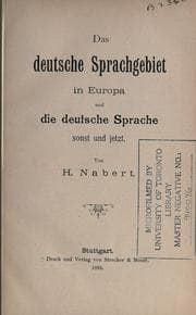 Tapa de Das deutsche Sprachgebiet in Europa und die deutsche Sprache sonst und jetzt