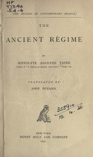 Tapa de The ancient régime