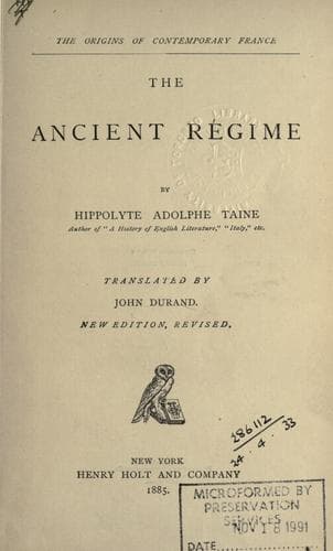 Tapa de The ancient régime.