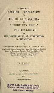 Tapa de Annotated English translation of Urdu roz-marra, or, "Every-day Urdu"