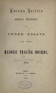 Tapa de Arcana Saitica Briefly Discussed in Three Essays on the Masonic Tracing Boards