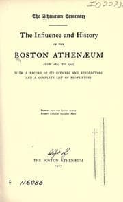 Tapa de The Athenæum centenary
