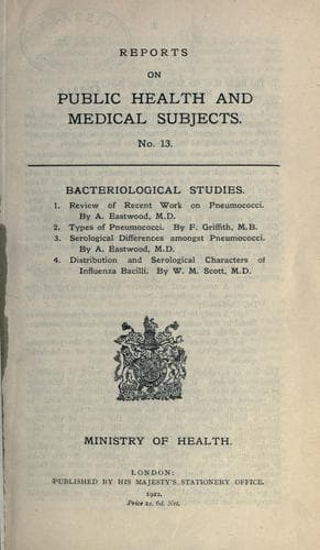 Tapa de Bacteriological studies
