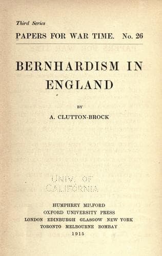 Tapa de Bernhardism in England