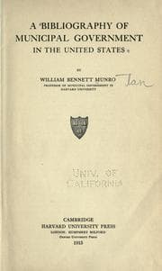 Tapa de A bibliography of municipal government in the United States