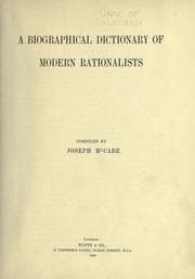 Tapa de A Biographical dictionary of modern rationalists