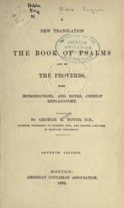 Tapa de A new translation of the Book of Psalms and of the Proverbs