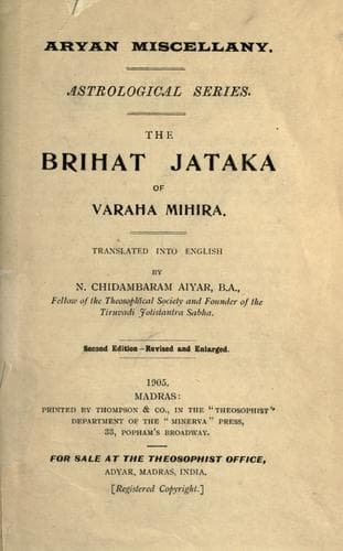 Tapa de The Brihat jataka