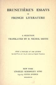 Tapa de Brunetière's essays in French literature