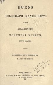 Tapa de Burns holograph manuscripts in the Kilmarnock Monument museum, with notes