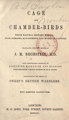 Tapa de Cage and chamber-birds