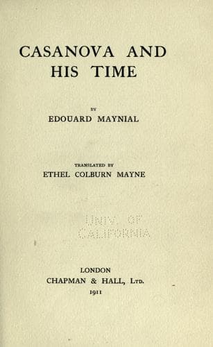 Tapa de Casanova and his time