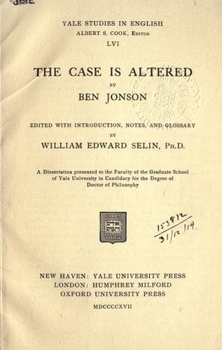 Tapa de The case is altered