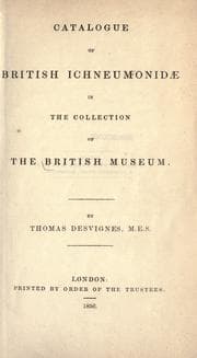 Tapa de Catalogue of British Ichneumonidæ in the collection of the British Museum