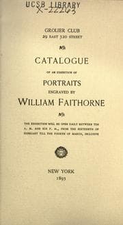 Tapa de Catalogue of an exhibition of portraits engraved by William Faithorne... Feb. 16-Mar. 4, 1893