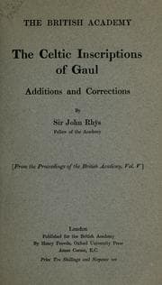 Tapa de The Celtic inscriptions of Gaul