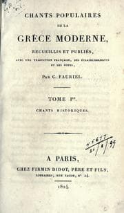 Tapa de Chants populaires de la Grèce moderne, recueillis et publiés avec une traduction française, des éclaircissements et des notes