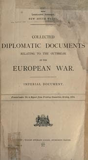 Tapa de Collected diplomatic documents relating to the outbreak of the European War