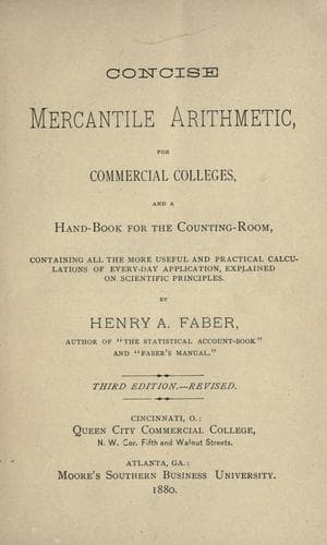 Tapa de Concise mercantile arithmetic