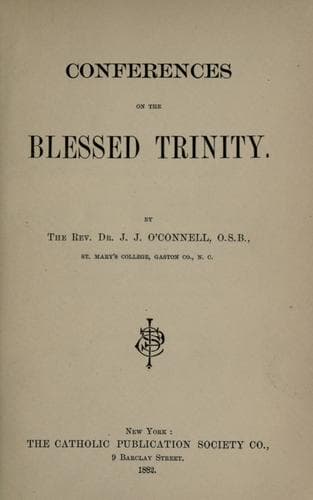 Tapa de Conferences on the Blessed Trinity