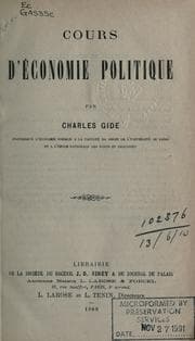 Tapa de Cours d'économie politique