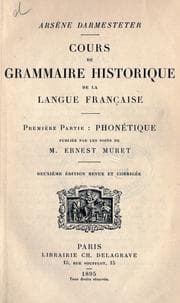 Tapa de Cours de grammaire historique de la langue française