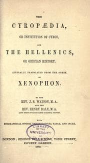 Tapa de The Cyropædia; or, Institution of Cyrus, and the Hellenics; or, Grecian history