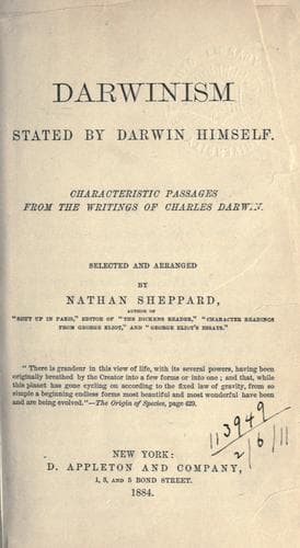 Tapa de Darwinism stated by Darwin himself