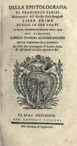 Tapa de Della epistolografia