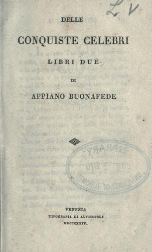 Tapa de Delle conquiste celebri, libri due