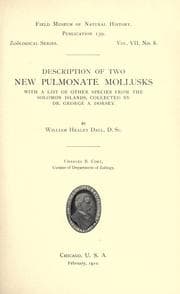 Tapa de Description of two new pulmonate mollusks, with a list of other species from the Solomon Islands