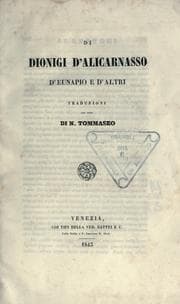 Tapa de Di Dionigi d'Alicarnasso, d'Eunapio e d'altri