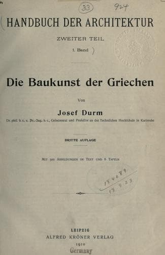 Tapa de Die Baukunst der Griechen