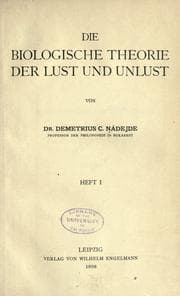 Tapa de Die biologische Theorie der Lust und Unlust