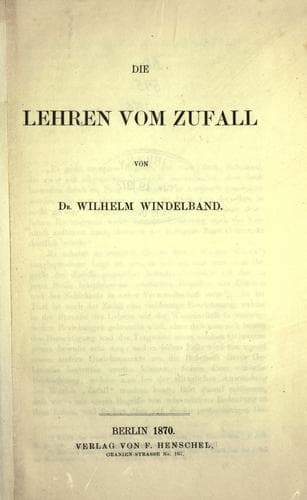 Tapa de Die Lehren vom Zufall
