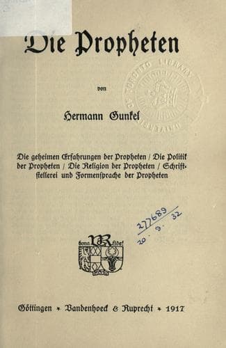 Tapa de Die Propheten