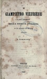 Tapa de Di Giampietro Vieusseux e dell'andamento della civiltà italiana in un quarto di secolo