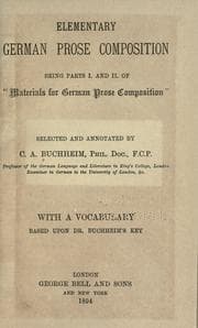 Tapa de Elementary German prose composition