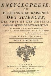 Tapa de Encyclopédie, ou Dictionnaire raisonné des sciences, des arts et des métiers