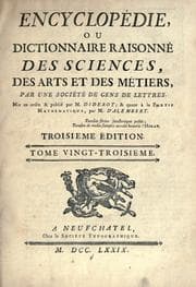 Tapa de Encyclopédie, ou Dictionnaire raisonné des sciences, des arts et des métiers